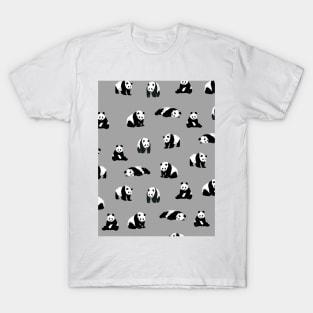 Pandas on Grey T-Shirt